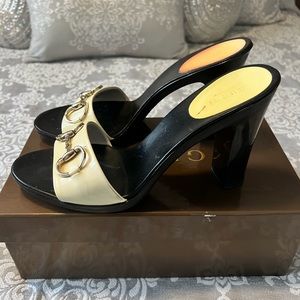 Ladies White Gucci Slides